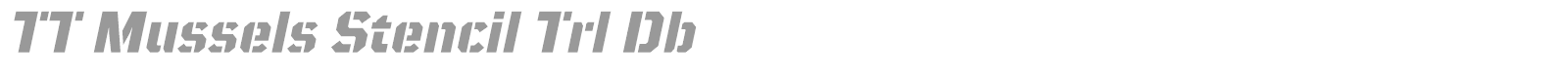 TT Mussels Stencil font preview
